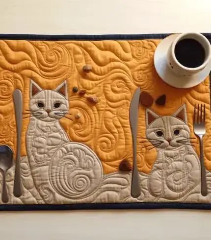 Cat Quilted Placemats
